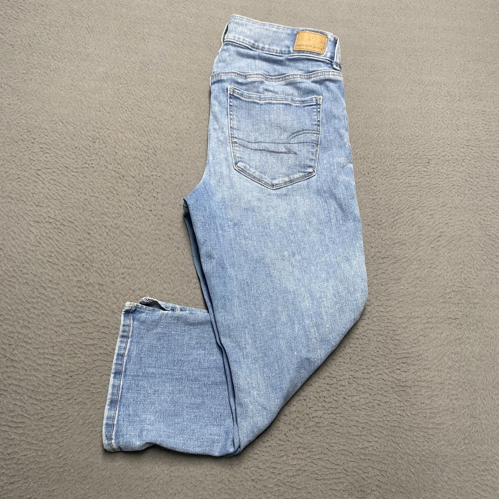 American Eagle Jeans Womens 12 Short Light Wash Artist Crop Next Level Stretch